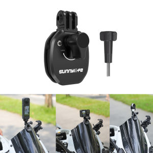 ที่ยึดกระจกหน้ารถมอเตอร์ไซค์สำหรับกล้อง DJI Osmo Nano/360/Action 5 Pro/GoPro 13/Pocket 3 คลิปอะลูมิเนียมอัลลอยสำหรับ Insta360 Go Ultra X5