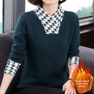 QIAOXIZI | Warm Loose Fitting Autumn Winter Top for Middle-aged Women