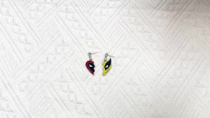Takara Tomy | Deadpool Wolverine Heart Splice Phù Hợp Với Mặt Dây Chuyền Hình Phim Phụ Kiện Xu Hướng Thời Trang Cosplay Bông Tai Cho Người Bạn Thân Nhất Quà Tặng