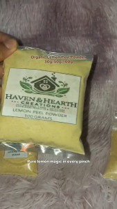 Organic Lemon Peel Powder | Pure & Natural | No Additive | 30g/50g/100g | Haven & Hearth Creations