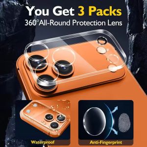 3Pcs Camera Lens Frame Film Clear TPU Slim Fit Precise Cutout Anti Scratch Impact Protection For iPhone 18 Series