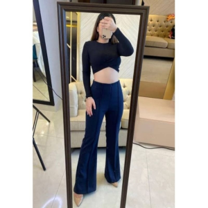 Celana Kulot Cutbray Wanita Kekinian Highwaist Bahan Scuba