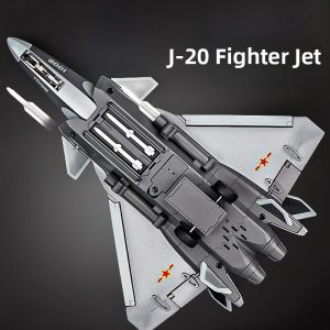Jian20 Fighter Jet Model Alloy Military Simulation Airplane Boys Collectible Military Display Item China Air Show Souvenir