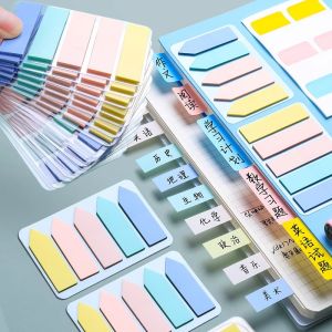 Colorful Fluorescent Index Stickers Writeable Paper Bookmarks Strong Adhesive Transparent Markers for Students Notes And Pages