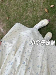 Váy Midi Chữ a Cạp Cao Họa Tiết Hoa Cho Nữ Váy Mùa Xuân Phong Cách Đồng Quê Váy Chữ a Che Mông Cho Nữ Cỡ Nhỏ