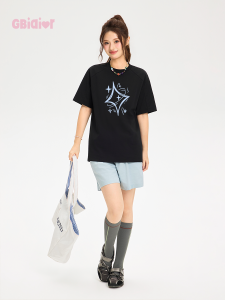 Gbiaior | American Casual Print Short Sleeve T-shirt for Women