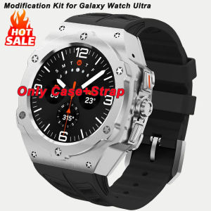 Luxury Modification Kit for Samsung Galaxy Watch Ultra 47mm Stainless Steel Case Silicone Strap for Ultra 47mm DIY Accessorie