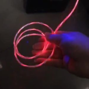 USB data cable cool and fashionable fast charging data cable charging cable Type-C/Android/iOS 2A metal seven color data cable connector running lamp luminous fast charging cable