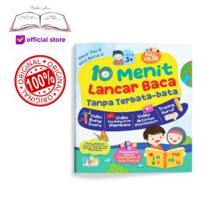 Buku Anak 10 Menit Lancar Baca Tanpa Terbata Bata  Berwarna Full Color dilengkapi dengan Video Tutorial Belajar Membaca Metode Montessori dan Jollyphonic Disertai Panduan Untuk Orang Tua dan Guru