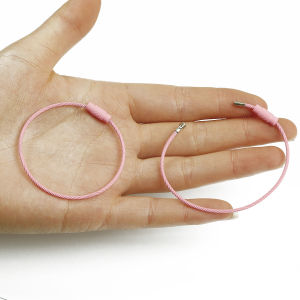 2pcs Multicolor Stainless Steel Wire Keychain Cable Rope Key Holder Keyring Screw Lock Ring Key Keyring Circle Camp Rope Fitting DIY