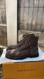 Sepatu Kulit Pria Cap Toe Boots - Luthor Brown