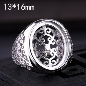 แหวนเงิน S925 สำหรับผู้ชาย แหวนเงินแท้พร้อมชิ้นส่วนรูปไข่มุกและไข่มุกสีเขียว แหวนเปล่า แหวนแฟชั่นสำหรับใส่เล่น