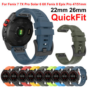 Fenix 7 Watch Band For Garmin Fenix 7 7X Pro/8 47 51mm/Epix Pro/6 6X/5X Plus/Enduro 3 Silicone Strap Bracelet QuickFit 26mm 22mm