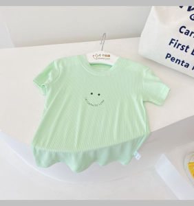 Baby Skin-Friendly Short-Sleeve T-Shirt Mask Infant Breathable Comfortable Cotton round Neck Casual Top for Boys And Girls