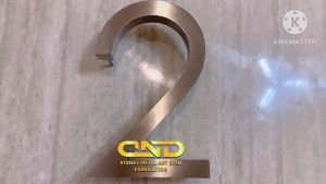 Stainless steel 3D number (Hairline / Brushed finish)