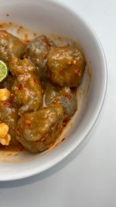 1 Bks Baso Ikan Malingping Dengan Sambal Misdasem Kuah Nyemek - Amis Lada Asem