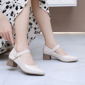 Fashionable Large Size Soft Bottom Womens Shoes Real Leather Mary Jane Shoes with Magic Tape Small Size 323334 Big Size