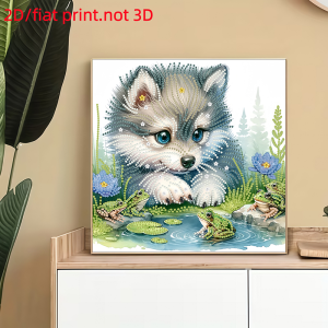 2D/flat1 Diamond Painting Frameless Painting puppy pattern canvas Material wall Painting Bathroom Bedroom office Decoration