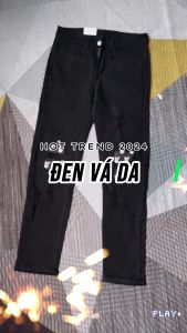 Quần bò jean nam dài đen vá da họa tiết THỎ phong cách chất jean co giãn tốt chuẩn form bền đẹp phối đồ dễ dàng giá tốt 01/07