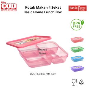 Kotak Makan Lunch Box 4 Sekat Basic Home Lion Star | BMC-1 Eat Box P4M (Loly)