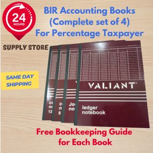 BIR Books of Accounts with Free Bookkeeping Guide for Each Book BIR books set of 4 for BIR Percentage Taxpayer General JournalGeneral LedgerCash Receipt and Cash Disbursement
