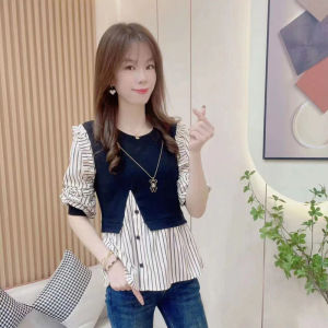 เสื้อเชิ้ตผู้หญิงแขนยาวลายดอกไม้สไตล์เกาหลีทรงเข้ารูปปิดด้วยกระดุมคอโปโลผ้าผสมโพลีเอสเตอร์ฤดูใบไม้ร่วงปี 2024