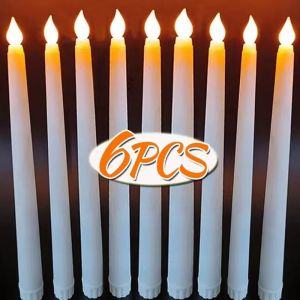 6/12Pcs LED Flameless Candles / Battery Powered Large Candle Lights / Warm Light Candle Lamps / Christmas Party Home Decoration