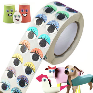 2000 Miếng Dán Mắt Hologram Cuộn Thiết Kế Mi Giả Tự Dính Dùng Cho Thủ Công Tự Làm Gói Quà Văn Phòng Phẩm Nhựa