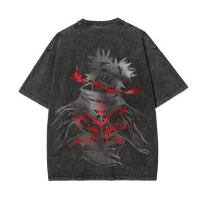 Bandai | Jujutsu Kaisen Choso T Shirt Men Blood Manipulation Vintage Acid Wash Streetwear Retro Japanese Anime Graphic Tees