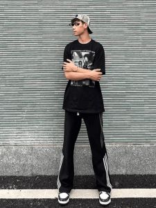 Quần Thể Thao Nam American Three Bars Mùa Xuân Thu Quần Dài Thẳng Thời Trang Hợp Thời Trang Quần Dài Thể Thao Nam CleanFit