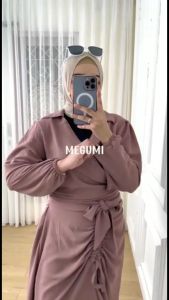 Setelan Remaja Muslimah Kekinian Sheila One Set Bahan Crinkle Airflow Premium Outfit Muslimah