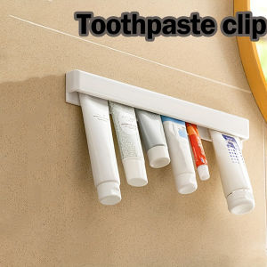 Wall Mount Bathroom LongToothpaste Holder Durable Multifunctional Toothpaste Holder Space Saving Design for Toiletries Storage