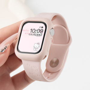 Apple Watch Band Compatible with iWatch9 Applewatch8 KT Cat S10 Line Dog S9 Engraved S8 Cartoon Silicone 7/6/5/4/se Female Model Cute
