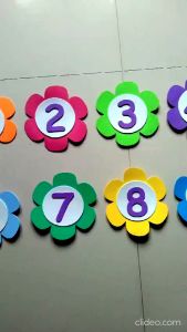 1 Set Angka (1-10) BUNGA Peraga Edukasi Hiasan Dinding Sekolah Kamar Anak PAUD TK Dekorasi Pojok Baca Sudut Baca