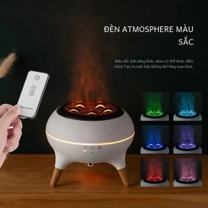 Máy Khuếch Tán Hương Thơm Mô Phỏng Ngọn Lửa Với Điều Khiển Từ Xa Đèn Chiếu Sáng Nhiều Màu Sắc Máy Tạo Độ Ẩm Siêu Âm Với Khả Năng Sử Dụng Tinh Dầu Cho Liệu Pháp Hương Thơm