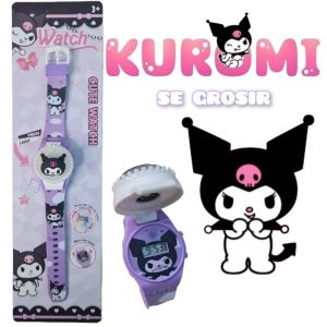 JAM TANGAN ANAK PEREMPUAN KARAKTER KUROMI SPINNER ADA LAMPU WARNA WARNI