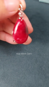 Mặt dây đá Mã Não đỏ hình dáng giọt nước size 16x31mm phong cách quý phái sang trọng G196osmd Hoa Minh Gem