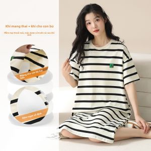 Váy ngủ nữ MiiOW bằng chất liệu lụa băng tay ngắn có đệm ngực