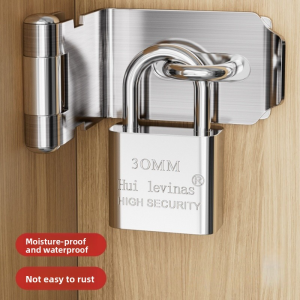 Stainless Steel Padlock Hasp Door Clasp Lock 90 Degree Right Angle Shed Gate Latch Household Burglar-proof Bolt Door Buckle