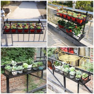 Specool® Corridor Flower Pot Hanging Rack Balcony Garden Metal Railing Stand Planter Hanger Plant Pot Hanger