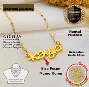 perhiasan titanium wanita cantik elegan