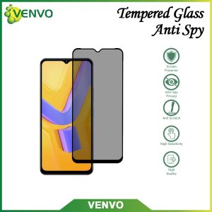 VENVO - Tempered Glass Anti Spy Vivo Iqoo Z9 Z9X S1 S1 Pro T1 5G T1 Pro Y91C Y1S V7 Plus V9 V9 Pro V11 Pro V11 V11i V15 V20 V20 SEV21 4G 5G V23 5G V23E V25 5G V25E Z1 Pro