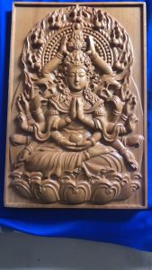 Tranh Phật bản mệnh tuổi Tý bồ tát thiên thủ thiên nhãn ngang 24 cao 36cm