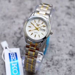 Jam Tangan Seiko Wanita Rantai Stainless Tanggal Hari Aktif Free batre Maloji Watch