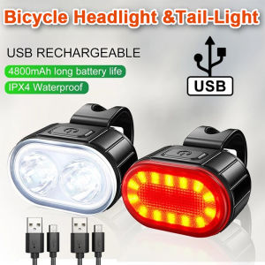 Bicycle Taillight Set Led Bike Light Bicycle Waterproof Lamp Cycling Warning Lamp Set Rechargeable Bike Tail Lamp