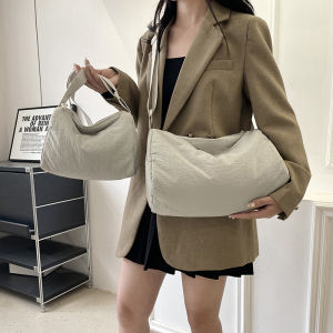 2024 New Womens Dumpling Bag Nylon Oxford Fabric Crossbody Shoulder Bag Casual Style Stitching Element Fashionable All-Match Mini Bag