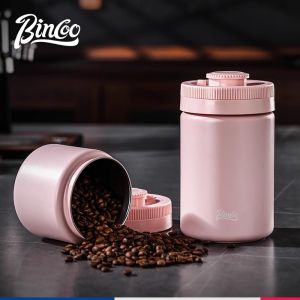 BINCOO | Sealed Vacuum Coffee Storage Container Date Recording Stainless Steel Press