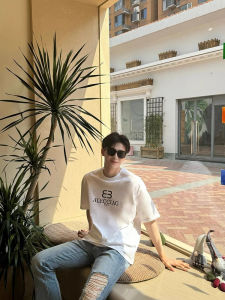 Extra Large Size Mens Cotton T-Shirt Summer Breathable round Neck Short Sleeve Loose Fit Fashionable Brand Youth Pop Style