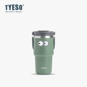 TYESO | Portable Tyeso 600ML Vacuum Tumbler Cup with Handle Straw Lid Insulated Stainless Steel Double Walled Water Bottle Home With Eye