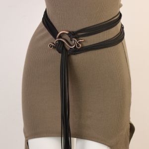 Medieval Gothic Vintage Snake-Shaped Tassel Belt | Distressed PU Waist Belt | Cosplay Wizard Costume Accessory